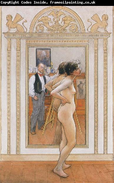 Carl Larsson In front of the Mirror